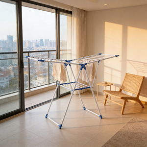 Séchoir à linge <span class=keywords><strong>pliable</strong></span>, gain de place, pour intérieur/extérieur, balcon, sur pied, robuste, certifié CE - Product Image 5