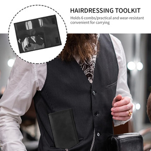 Bolsa de almacenamiento de Peine de pelo <span class=keywords><strong>Ingrid</strong></span> de seis piezas, kit de herramientas de cepillo, juego de peine, bolsa de tijeras de corte de pelo de mano portátil - Product Image 2