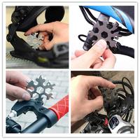 Porte-clés multifonctionnel flocon de neige 18-en-1, mousqueton métallique, outil EDC, ouvre-bouteille, tournevis, clé à molette pour extérieur