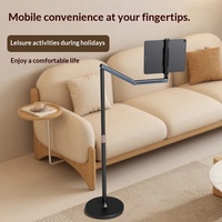 Support de téléphone double tête en alliage, pliable et extensible, pour iPad/tablettes, à poser au sol ou au chevet