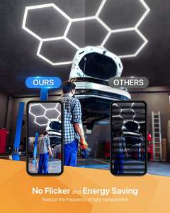 <span class=keywords><strong>Lampe</strong></span> à LED pour la maison <span class=keywords><strong>Garage</strong></span> Nouveau Design Lanterne hexagonale suspendue <span class=keywords><strong>de</strong></span> plafond Tube <span class=keywords><strong>de</strong></span> 50mm avec alimentation AC à intensité variable - Product Image 4