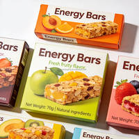 Boîte d'emballage personnalisée pour barres de granola, barres énergétiques, collations, boîte pliante en carton, boîte alimentaire de vente au détail