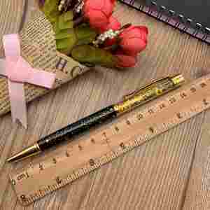 Floating Gold Foil Liquid Filled Twist Metal <b>Ballpoint</b> <b>Pen</b> 7 Luxury Color Rotating Signature <b>Pen</b> Custom Logo - Product Image 5