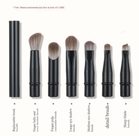 Ensemble de 7 mini-pinceaux de maquillage interchangeables, portable, pour les yeux, les lèvres et le visage, pour estomper les fards à paupières, le correcteur, boîte transparente