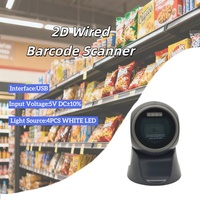 Lecteur de codes-barres filaire 2D de bureau, lecteur de codes-barres adapté à l'utilisation en supermarché