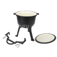 Direct usine, Ensemble de marmites Potjie en fonte émaillée à 3 pieds, pour ragoût au feu de camp / Cocotte hollandaise