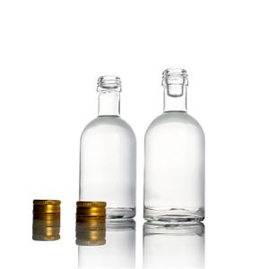 <strong>5cl</strong> 50ml Mini Olso Extra Flint Round Shape Frosted Silk Screen Printing Vodka Gin Liquor Water Glass <strong>Bottle</strong> with Ropp Caps - Product Image 2