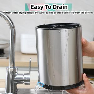 Soporte para utensilios de cocina Extra grande 360 organizador giratorio de acero inoxidable Almacenamiento de cubiertos de cocina <span class=keywords><strong>Caddy</strong></span> - Product Image 2
