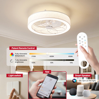 Ventilateur de plafond intelligent LED moderne et silencieux avec télécommande, 3 pales, moteur DC, gradation intelligente, 3 couleurs changeantes, ventilateur de plafond avec lumière