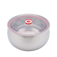201 Boîte de rangement hermétique ronde étanche en acier inoxydable avec couvercle Boîte à lunch chauffante pour le bureau ou l'école