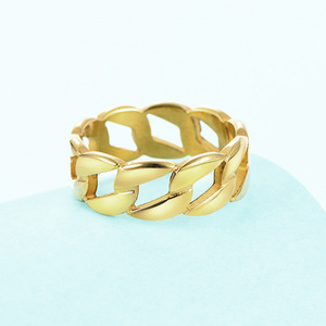 Bague chaîne cubaine tressée en acier inoxydable 8MM, bijou unisexe tendance, cadeau - Product Image 2