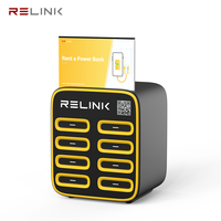 Relink Charge rapide 8000Mah Station de location de batterie externe partagée Station de charge mobile à 8 emplacements