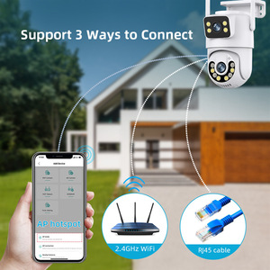 OEM Dual Lens 6MP PTZ HD <b>Camera</b> <b>Wireless</b> Outdoor Waterproof IP66 Wall Mounted Surveillance Monitor - Product Image 2