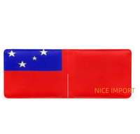 Portefeuille en cuir avec drapeau des Îles Vierges (États-Unis) pour hommes, portefeuille à double pli de grande capacité avec fenêtres pour carte d'identité et plusieurs emplacements pour cartes