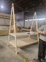 Stand de présentation pliable en bois pour marché