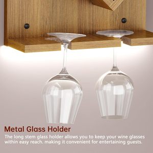 Estante de Madera para Exhibición y Almacenamiento de 6 Botellas de Vidrio, Soporte de Pared para Botellas de Vino, para Sala de Estar, Comedor, Bodega, <span class=keywords><strong>Bar</strong></span> - Product Image 5