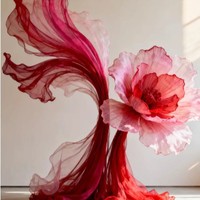 Sculptures florales en tissu de soie personnalisables en gros pour la décoration d'événements et la conception d'espaces commerciaux