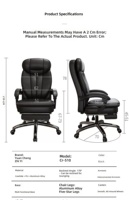 Fauteuil de direction confortable en cuir au design contemporain, inclinable et réglable en hauteur, avec fonction de sieste, idéal pour le bureau à domicile, la salle à manger, l'atelier ou la salle de sport.