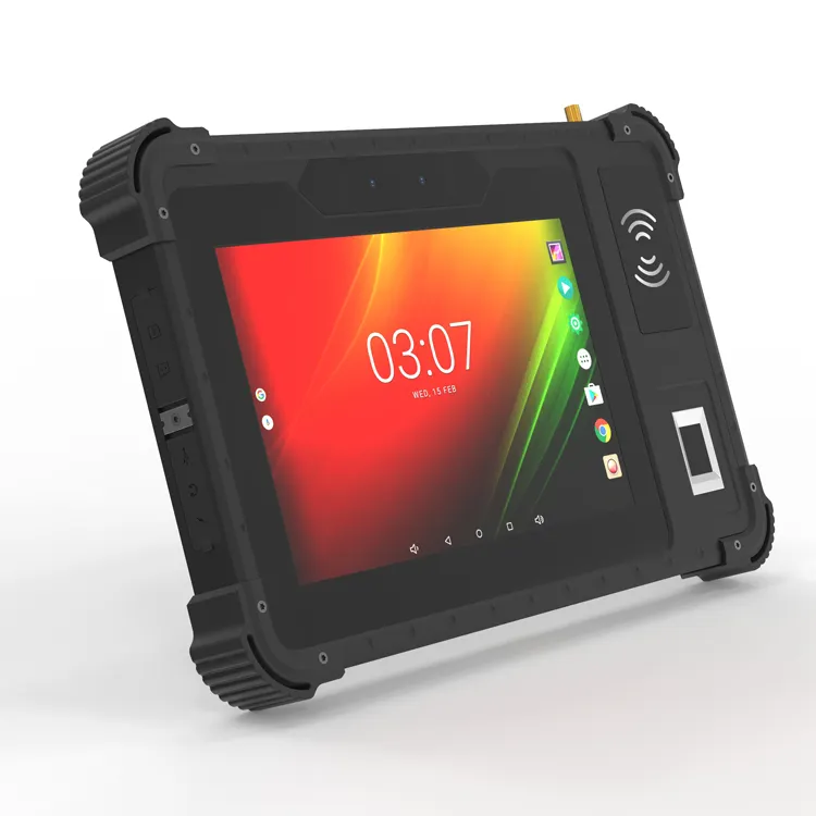 IP67 방수 군사 4G Ruggedized 안드로이드 8 인치 NFC 견고한 산업 태블릿 pc 바코드 리더