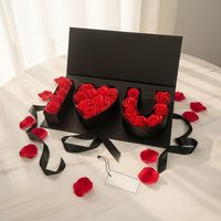 Coffret Cadeau Rectangulaire Fleurie avec Lettre « Je t'aime » pour la Fête des Mères, Savon Éternel Estampillé pour Cadeaux de Mariage