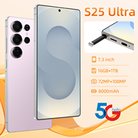 Smartphone S25 Ultra 5G, écran LCD 7,3 pouces 144 Hz, 16 Go RAM, 1 To ROM, processeur Deca Core, double SIM, Android 15, téléphone gaming 108 MP