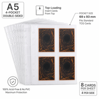 Classeur transparent A5 PP à 6 trous, pages intérieures, porte-cartes de jeu TCG Pokémon, 4 pochettes, pochette pour cartes K Pop/Bollywood/Autres stars