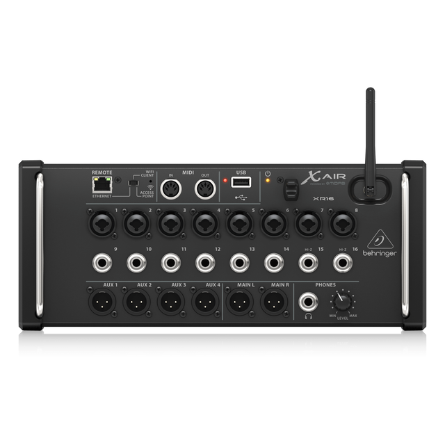 Behringer X Air XR16 16-Channel Tablet Controlled Rackmount Digital Mixer Metal Build Built-In Effects 8 Gain Midas Preamps