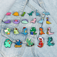 Broches en émail métallique nickel noir de la série Dinosaures Vintage, animaux colorés, mignons et amusants, personnalisables, badges pour sacs et revers, cadeau pour enfants