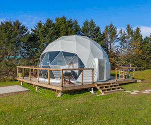 Maison de tente à dôme géodésique de 7m avec tentes de glamping en tissu PVC durable étanche hôtel de luxe en plein air - Product Image 2