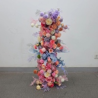 Arreglo Floral de Rosas Rosadas de Seda Hecho a Mano en 5D, Decoración de Fondo para Bodas, Eventos, Fiestas, Mesa, Sofá
