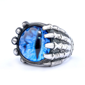 Gothic Eagle Claw <b>Ring</b> <b>for</b> <b>Men</b> | <b>Black</b> Stainless Steel with Red Evil Eye Gem | Dark Fantasy Statement Claw Design Jewelry - Product Image 6
