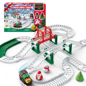 Tren de Navidad eléctrico, juego de pista de coche con ranura, juguetes para niños, construcción de <span class=keywords><strong>ferrocarril</strong></span> con figuras - Product Image 1
