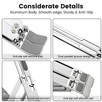 Nouveau Support d'Ordinateur Portable en Alliage d'Aluminium Réglable 7 Niveaux avec Conception Pliable et Rotative Compatible avec les Ordinateurs Portables de 10" à 17.2" pour Bureau