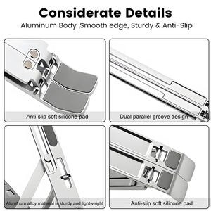 Nuevo Soporte de Aluminio Ajustable de 7 Niveles para Portátil con Diseño Plegable y Giratorio Compatible con Laptops de 10"-17.2" para Escritorio - Product Image 3
