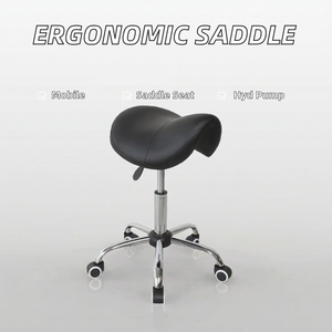 Chaise-selle ergonomique réglable et portable avec pompe hydraulique, idéale pour le personnel médical, dentaire, coiffure, esthétique et de salon - Product Image 2
