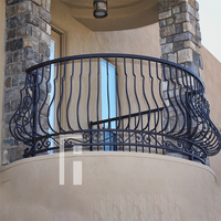 Benutzer definierte zeitgenössische schmiede eiserne Treppen geländer Spiral/gebogene Treppe Handlauf Design Balkon geländer