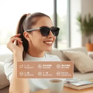 Gafas Inteligentes E10-1 de Modo Dual con Reproducción de Música por Bluetooth, Botón de Voz, Media Montura, Lentes Reemplazables, Multifuncionales - Product Image 4