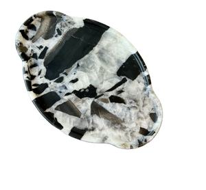 Exquisita Bandeja de Té de Cristal Bvlgari con Patrón Único de Mármol, Artesanía para el Área de Descanso del Vestíbulo del Hotel - Product Image 1