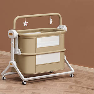 Wholesale Luxury Modern <strong>Baby</strong> Crib 5-Speed Height Lift <strong>Cushion</strong>-Bedside <strong>Baby</strong> <strong>Nest</strong> Crib Bedding Set Canopy Net Toy Playpens - Product Image 1