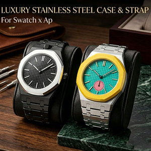Kit de Modificación de Lujo en Acero Inoxidable para -<span class=keywords><strong>SWatch</strong></span> X AP Royal Pop, <span class=keywords><strong>Correa</strong></span> de Bolsillo + Caja para -<span class=keywords><strong>Swatch</strong></span> Ap, Accesorios para Reloj de Pulsera - Product Image 1