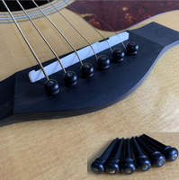 Ebony Bridge Pins with Abalone Inlay, Folk Guitar String Pegs / String End Pins, Guitar Replacement Parts