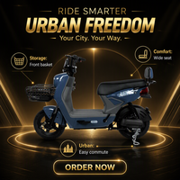 Moteur de moyeu arrière sans balais 48V 500W, affichage LED à 3 vitesses, cadre en acier, vélo électrique urbain pour adultes, freins à disque avant/freins à tambour arrière