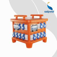Boîte d'alimentation portable Saipwell PA 66, coque en cuivre 100%, conducteurs en cuivre, prise 3/4/5 broches, 230/400V, 16-64A, distribution industrielle extérieure