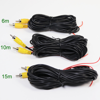 Câble vidéo RCA AV pour voiture, camion, bus, caméra de recul et caméra avant, 6 mètres, 10 m, 15 m