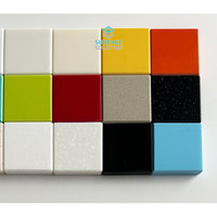 Plan de travail moderne pour cuisine et salle de bain, facile à nettoyer, couleur jaune et blanc, 3660x760x12mm, dalles en surface solide acrylique pure