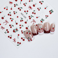Vente chaude vin cerise ongles autocollants pur désir rouge diamant autocollants cerise Nail Art autocollants