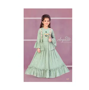 Doğrudan fabrika fiyat çocuk düğün prenses elbise kızlar Sharara stilleri Anarkali kıyafeti toplu fiyata