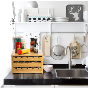 מתקן אחסון תבלינים רב תכליתי, עומד, מודרני, מבמבוק איכותי לשימוש במטבח - Product Image 5