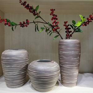 Vaso da terra in ceramica grande, fatto a mano in Cina, rustico moderno, smaltato a colori, resistente alle alte temperature, alto, per centrotavola nuziale - Product Image 1