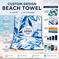 Modern Printed Microfibre Beach Towel for Adults 200x90cm Sand-Free Quick-Dry